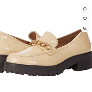 Sam Edelman Patent Loafers with Gold Chain